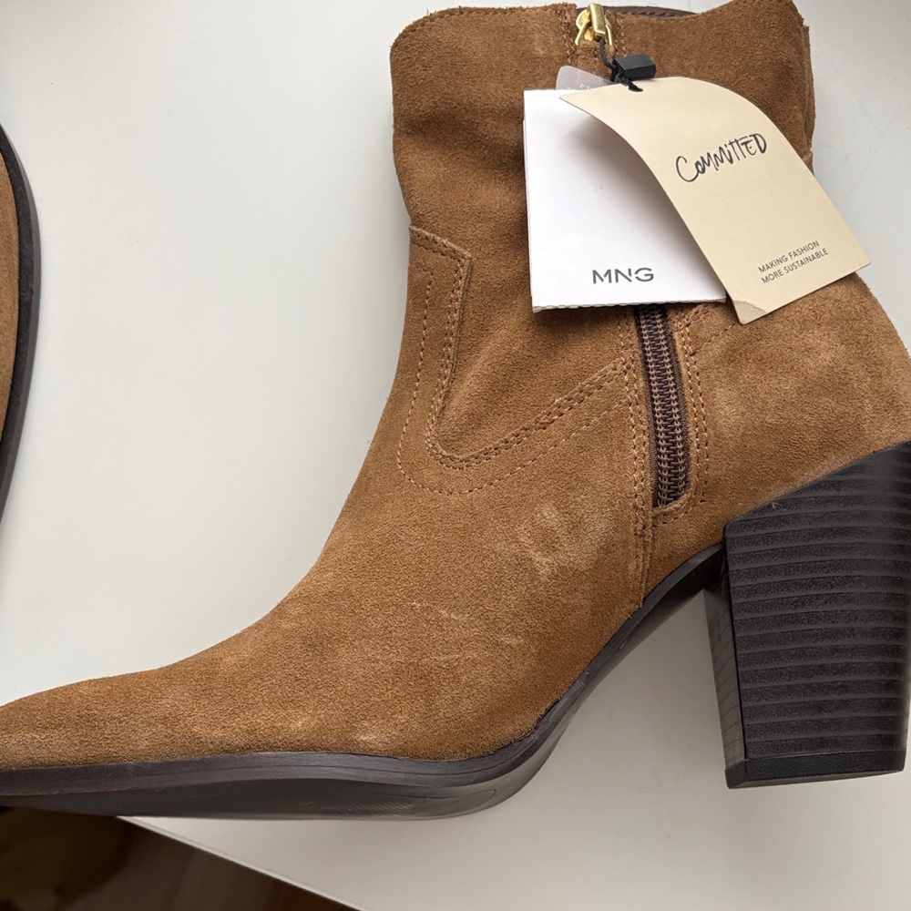 Mango Women's Tan Heeled Boots